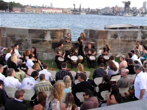 Nestle Purina Petcare Christmas Party Fort Dennison Sydney interactive drumming Sydney Harbour
